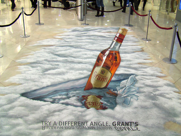 3D chalk art for Grant's in Moscow