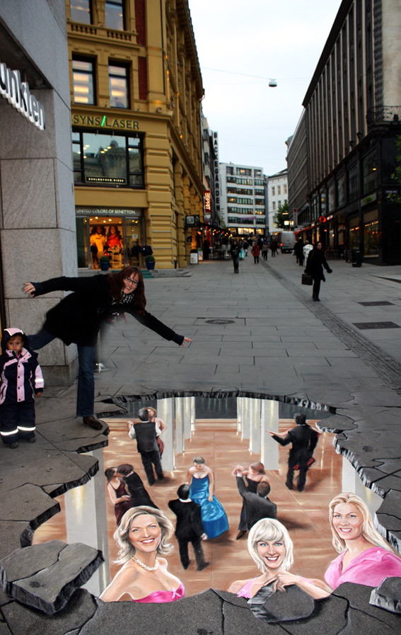 3D street painting for Anti-AIDS campaign in Oslo