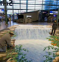 Waterfall illusion in the middle of Schiphol airport
