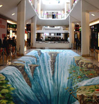 Waterfall illusion in a shopping mall